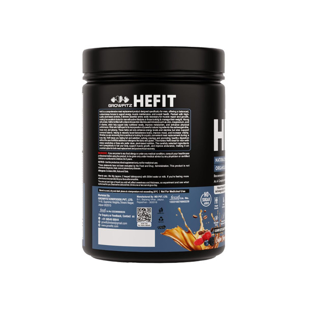 GrowFitz - Hefit 100% Natural Plant Protein Powder No Added Sugar (Coffee Berry) | 400gm | 0.88 lbs