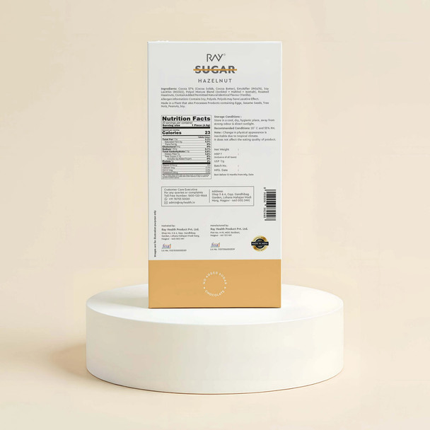 Ray Health - Hazelnut Chocolate Couverture - No Artificial Additives | 90gm | 0.2 lbs