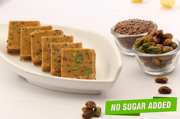 Healthify - Sugar Free Flaxseed Burfi Healthy & Nutritious Sweet | No Added Sugar | Rich in Fiber & Omega-3 | Guilt-Free Indulgence | 50gm | 0.11 lbs