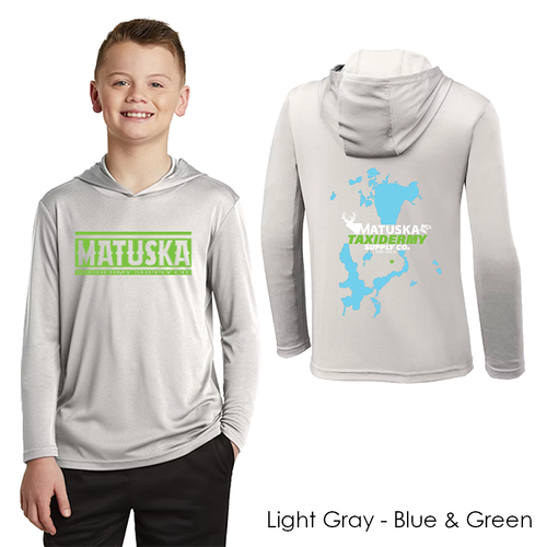 Youth Long Sleeve Hooded Performance Shirt (Lake)