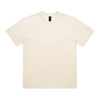 A cream-coloured t-shirt with short sleeves and a logo on the neckline.
