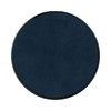 A round, navy blue wireless charger with a sleek, minimal design and a branding logo in the centre.