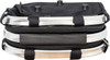 A black Miami Picnic Cooler with silver accents, featuring zippers and straps, displayed in a folded position.