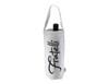 A drink bottle bag in white with a logo, designed for wine, featuring a convenient handle.