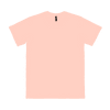 A light pink adult t-shirt with a standard crew neck and an accompanying logo.