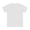 A grey adult tee featuring a plain back design. The shirt has a logo present.