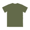 A plain green adult t-shirt with a crew neck and short sleeves, featuring a logo on the front.
