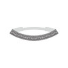 A decorative headband featuring intricate black and white patterns. It has a simple, flexible design.