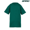 A green Youth Impact Performance Aircool T-shirt with short sleeves and a simple design, featuring a logo.