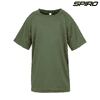 A green Youth Impact Performance Aircool T-shirt with short sleeves and a logo on the side.