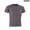 A lavender t-shirt with short sleeves, designed for adult performance. Features a logo on the upper right.