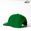 A green snapback cap with a branded logo on the front and a rear adjustable strap.