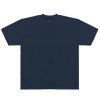 A navy blue adult T-shirt with short sleeves and a round neck. It has a logo on the chest area.