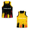 Reversible AFL jersey featuring a bold black, yellow, and red design, with a logo on both sides.