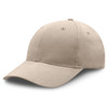 A beige premium soft cotton cap featuring a classic baseball cap design and a logo on the side.