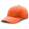 An orange premium soft cotton cap with a curved brim and a logo on the front.