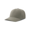 A green cap made from recycled polyester with a curved brim and a logo on the front.