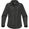 A women's dark green Diamondback jacket with a quilted pattern and buttoned front pockets. Features a logo on the label.