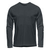 Men's long sleeve tee in a dark grey colour, featuring a crew neck and a logo on the front.