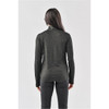 A women's Milano 1/4 zip pullover in dark grey, featuring a fitted design and long sleeves. It has a logo on the back.