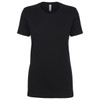 A black women's boyfriend tee with short sleeves and a classic crew neckline. Features a logo on the label.