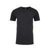 A dark grey men's crew t-shirt with short sleeves, featuring a logo on the front.