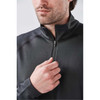 A Men's Augusta 1/4 Zip Long Sleeve shirt in black, featuring a quarter zip and a fitted design.