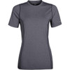 A women's short-sleeve t-shirt in a grey colour, featuring a fitted design and a logo.