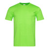 A bright green fitted T-shirt with a round neck and short sleeves. It features a small logo on the label.