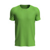 A vibrant green men's active sports T-shirt with a classic short-sleeve design and a simple logo.