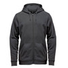 Men's Monashee Fleece Full Zip Hoody in dark grey, featuring a zip front and spacious pockets. Includes a logo.
