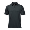 A dark green men's polo shirt with a collar and short sleeves. The shirt features a logo on the chest area.
