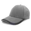 A cap in grey with a textured design and a black accent on the brim, featuring ventilation details on the side.