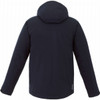 A men's Bryce insulated softshell jacket in navy, featuring a hood and a back view with a logo.