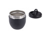 A vacuum food pod in matte black with a silver interior and a removable lid. Features a handle on the lid.