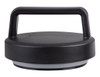 A drink bottle lid in black with a handle, designed for use with a vacuum food flask.