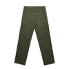 Utility cargo pants in olive green, featuring multiple pockets and a classic fit, with a visible logo on the waistband.