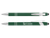 A green Colombo Stylus Pen featuring chrome accents and a soft touch grip, along with branding.