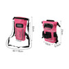 A pink waterproof crossbody handlebar bag with various compartments and adjustable straps, measuring 32cm in height.