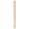 A wooden pencil, light in colour and rectangular in shape, standing upright against a neutral background.