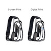 Large clear bag with shoulder strap, featuring mesh pockets and two printing styles. Available in black and transparent.