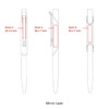 A metal pen design featuring three different zones for branding. The pen is shown in a detailed line drawing format.