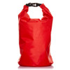 A red 10L dry bag with a roll-top closure and adjustable buckle strap, designed for waterproof storage.