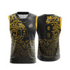 AFL jersey in black and gold featuring a patterned design and a logo on the front. Number 8 is displayed on the back.