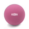 A pink high bounce ball with a logo on one side, designed for fun and games.