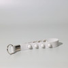 A white Popper Stress Reliever Key Chain featuring multiple push buttons and a metal keyring.