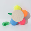 A flower-shaped set of highlighters in pink, green, yellow, orange, and blue, featuring a circular beige centre and a green cap.