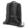 A black laptop backpack featuring padded straps and a mesh back for comfort. Includes a logo on the exterior.