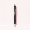 A black ballpoint pen with a chrome accent and a sleek design. The pen features a clip and a retraction mechanism.