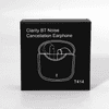 A black box containing Clarity BT Noise Cancellation Earphones, featuring a design outline of the earbuds inside.